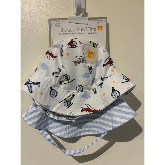 **3 for $20** NWT Modern Baby 2-Pack Sun Hats - 12-18M - Picture 1 of 3